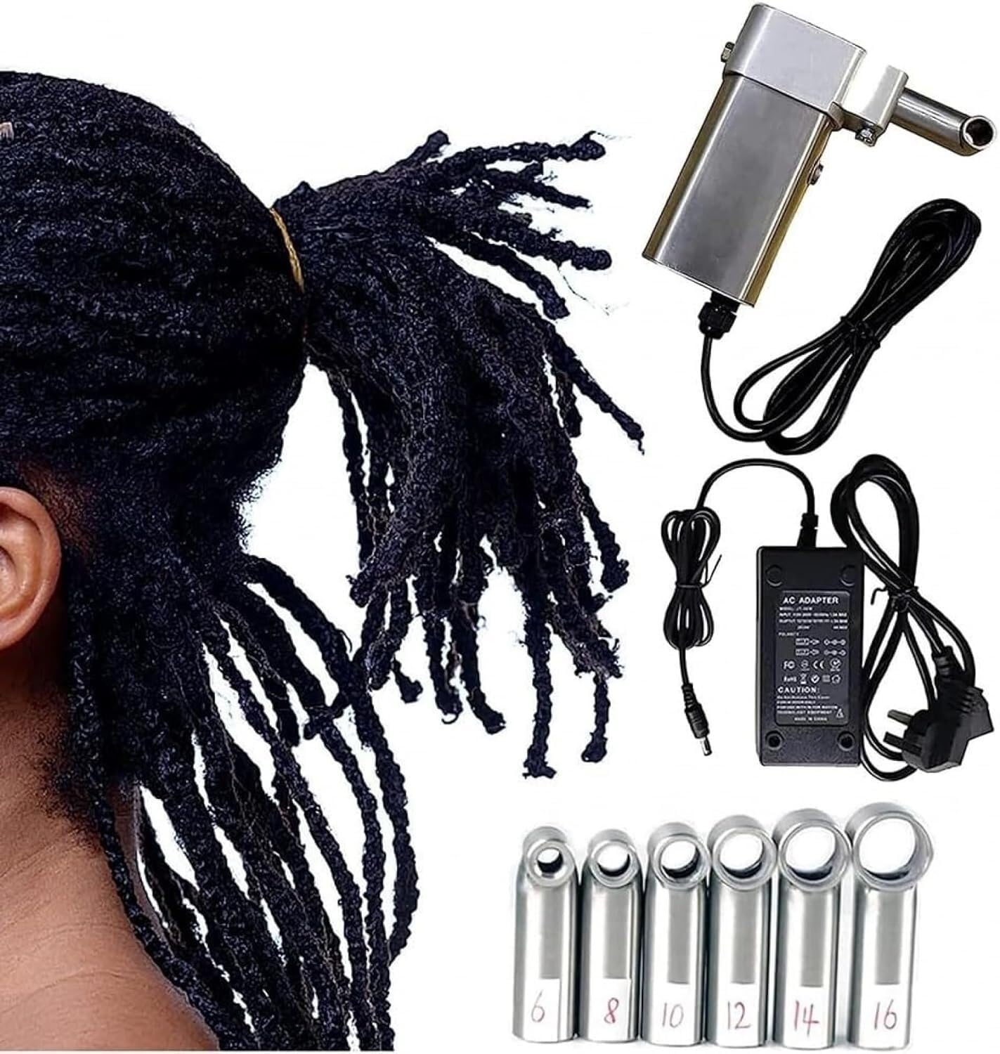 LXXW Máquina de rastas Máquina de ganchillo for hacer rastas, máquina eléctrica for rastas for locomotoras, máquina trenzadora de ganchillo con rastas de mano para Trenzas Sintéticas/Reparadoras