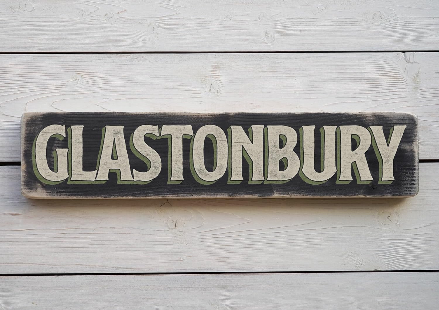 Ingzzaac Metal Signs Glastonbury Vintage Style Metalen Sign. Handmade Retro Home Gift Metalen Signs With Sayings 4×16 Inch