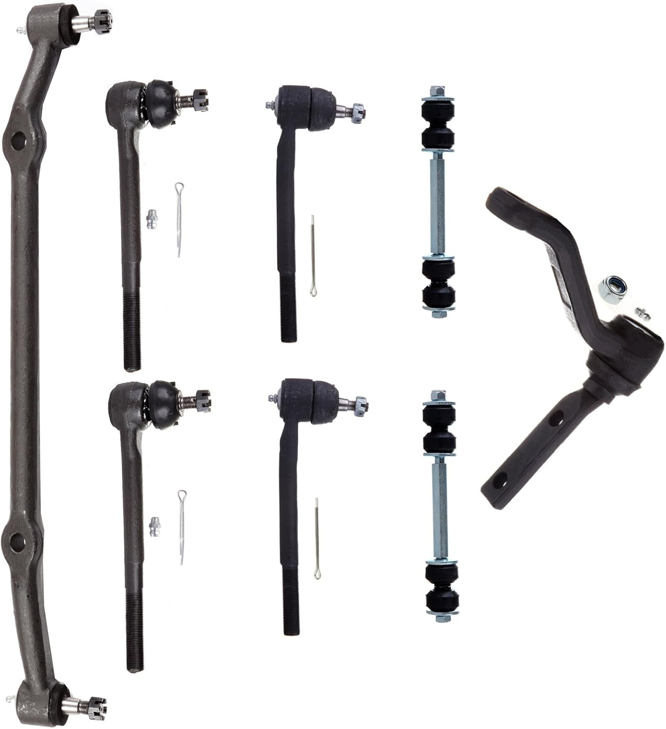 New 8PC Front Inner Outer Tie Rod End Idler Arm Center Link Sway Bar Link for Chevy for Malibu Monte Carlo El Camino Caballero Regal Century Grand Prix for Oldsmobile Cutlass Supreme
