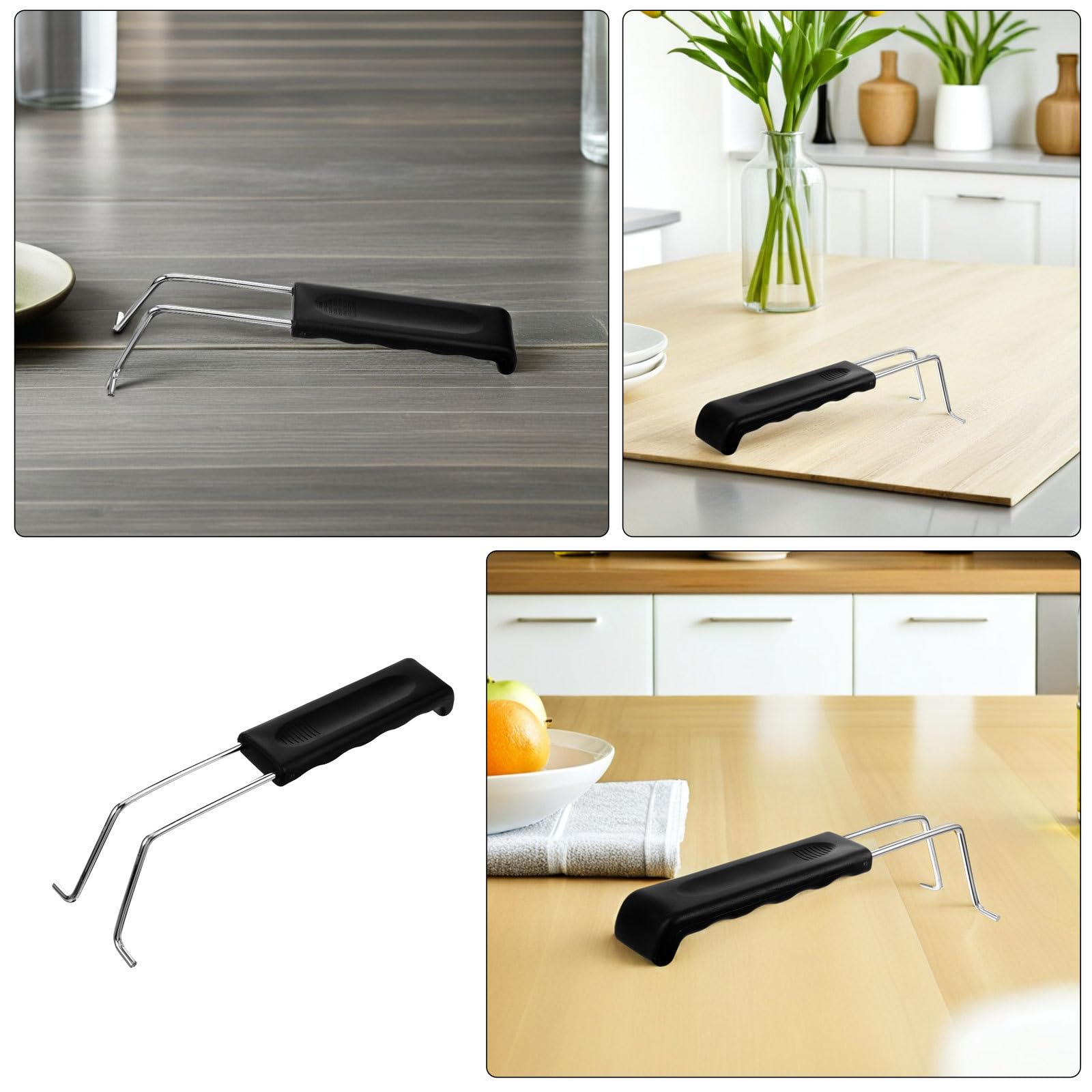 Manico di Ricambio per Cestello per Friggere da 3 Pezzi: Manico Antiscivolo per Friggitrice, Facile da Impugnare, Cestello in Metallo Resistente Al Calore, Parte per Friggitrice per Cucina