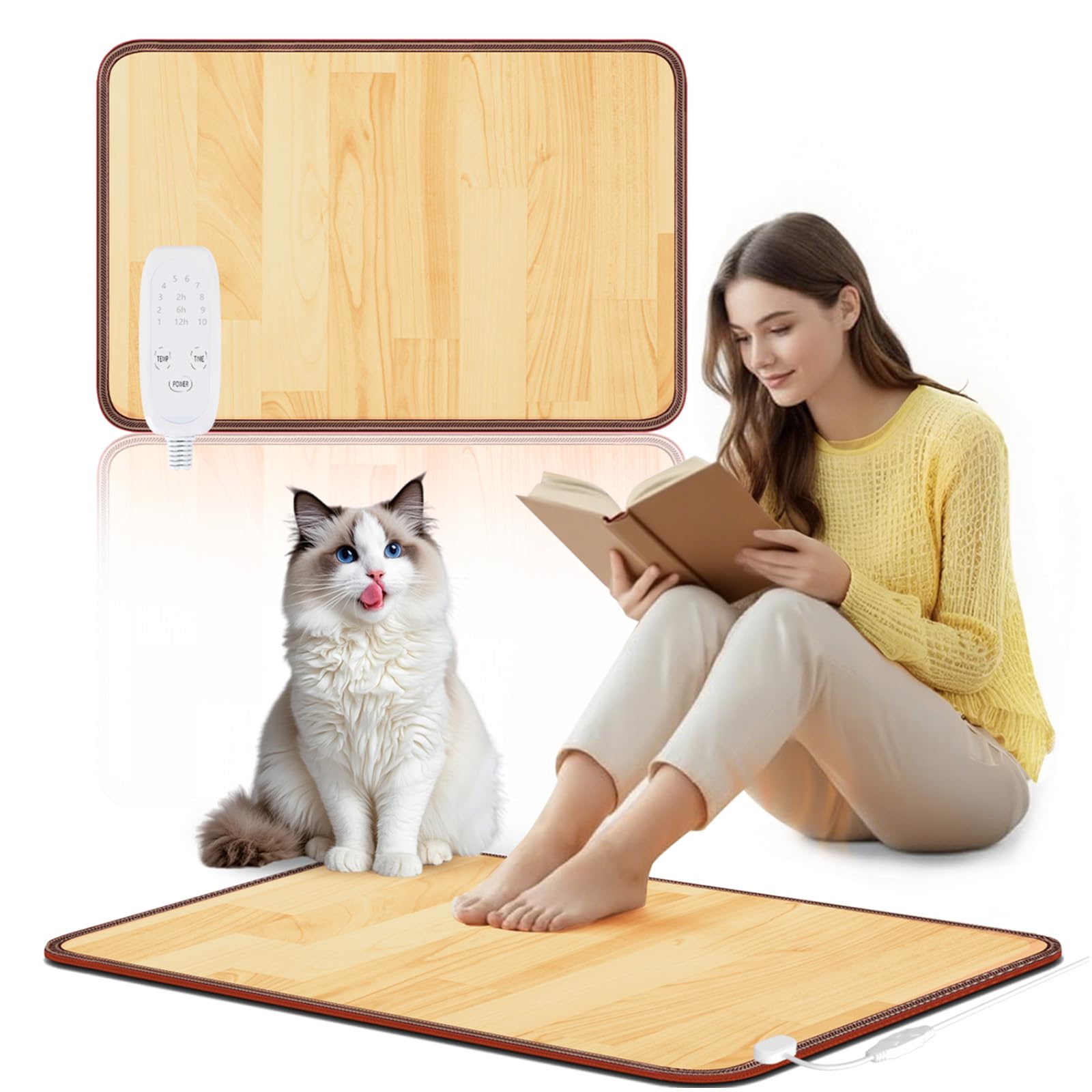 Amazon.co.jp: フットウォーマー 47*67cm 足温器 木目調PVCレザー表面