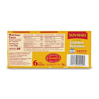 Sun-Maid Natural California Golden Raisins, 6 Count (Pack - 12)