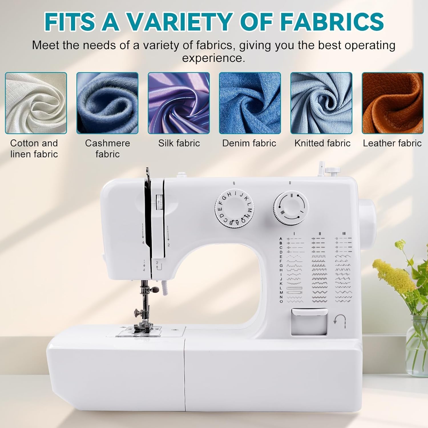 Mini Máquina De Coser para Principiantes, Eléctrica, con 45 Puntadas Y Kit De Costura De 42 Piezas. Máquina De Coser Doméstica Compacta para Adultos, Fácil De Usar Y Portátil.