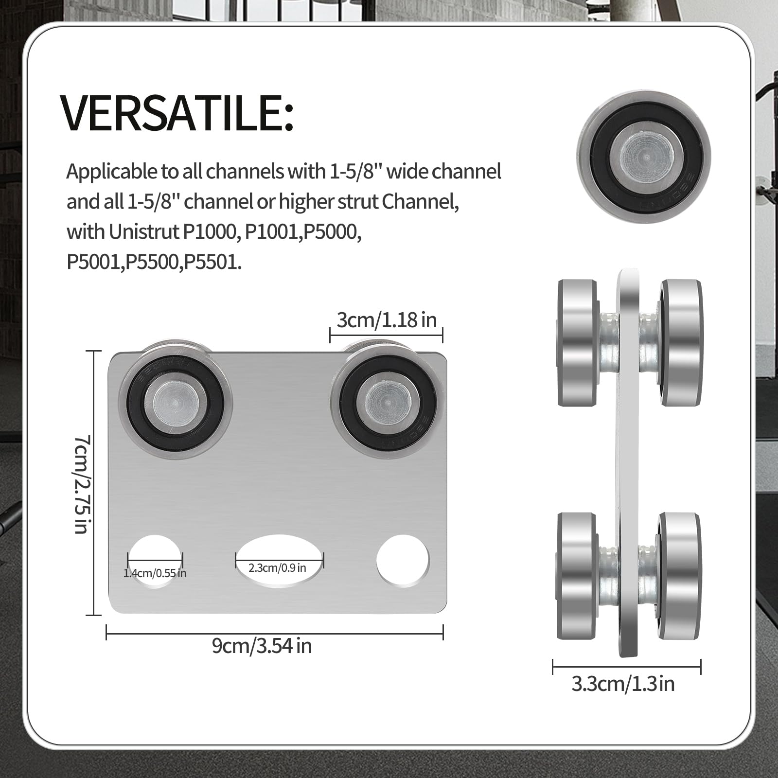 BIAXJUNY 4 Wheel Trolley Assembly Rollers, Bearing Trolley Assembly for Use with 1-5/8