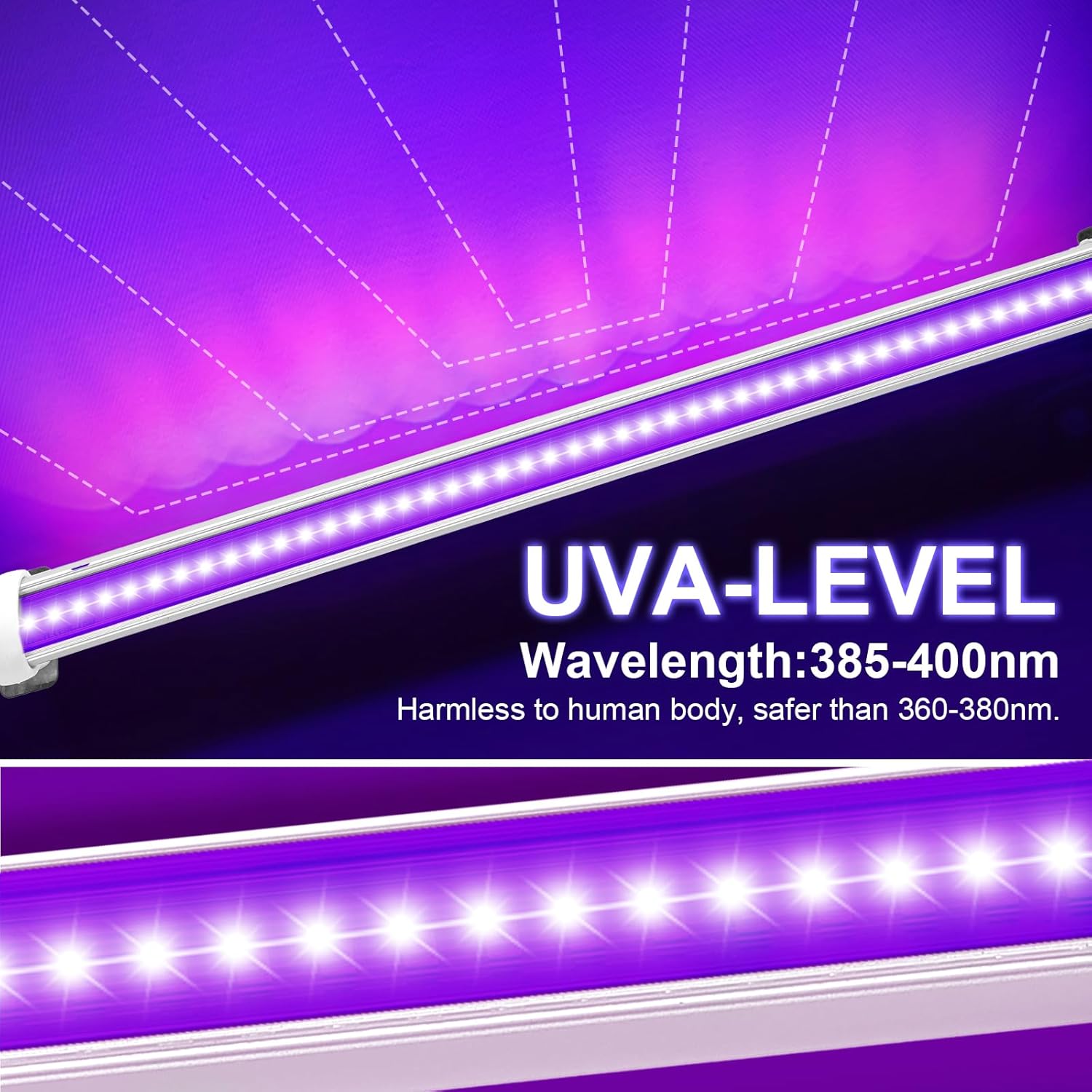 LED Black Lights Bar& LED Black Lights, Blacklight for Party, Stage Lighting, Aquarium, Body Paint, Fluorescent Poster, Glow in The Dark