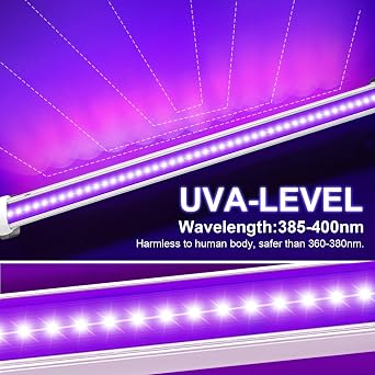 LED Black Lights Bar& LED Black Lights, Blacklight for Party, Stage Lighting, Aquarium, Body Paint, Fluorescent Poster, Glow in The Dark