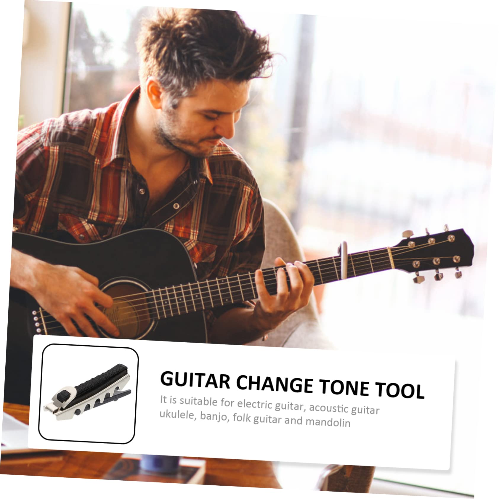 JOINPAYA 1pc Durable Plastic Guitar Capo Clip Tuner for Acoustic Electric Ukulele and Folk Guitars Stable Tone Change Clamp Lightweight Easy to Carry for Beginners and Professionals