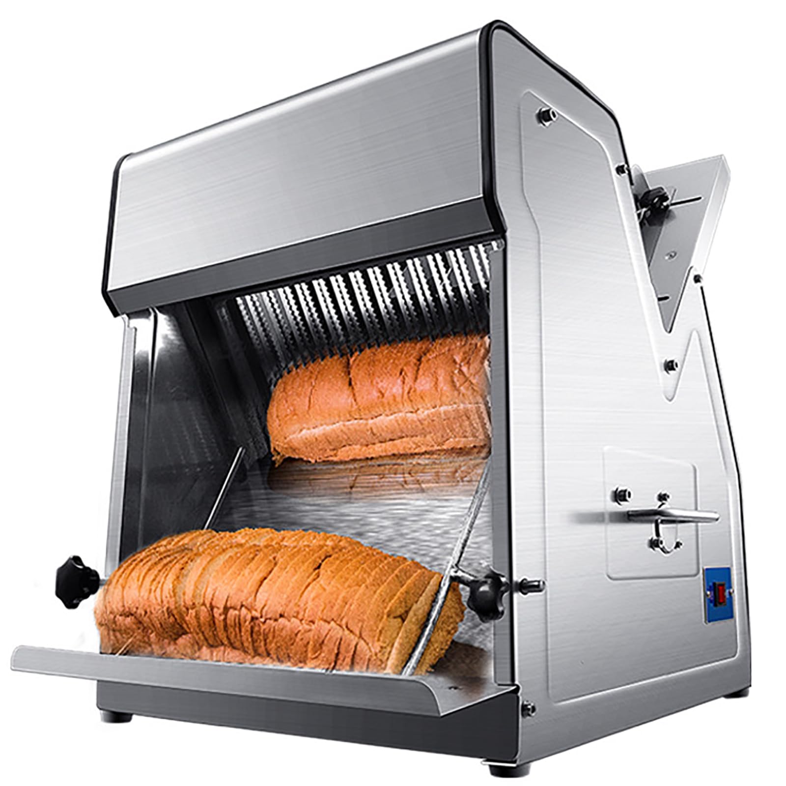SICWEDIM Commercial Bread Slicer, Stainless Steel, High-Power, Multi-Piece Cutting, for Homemade Bread and Pastries