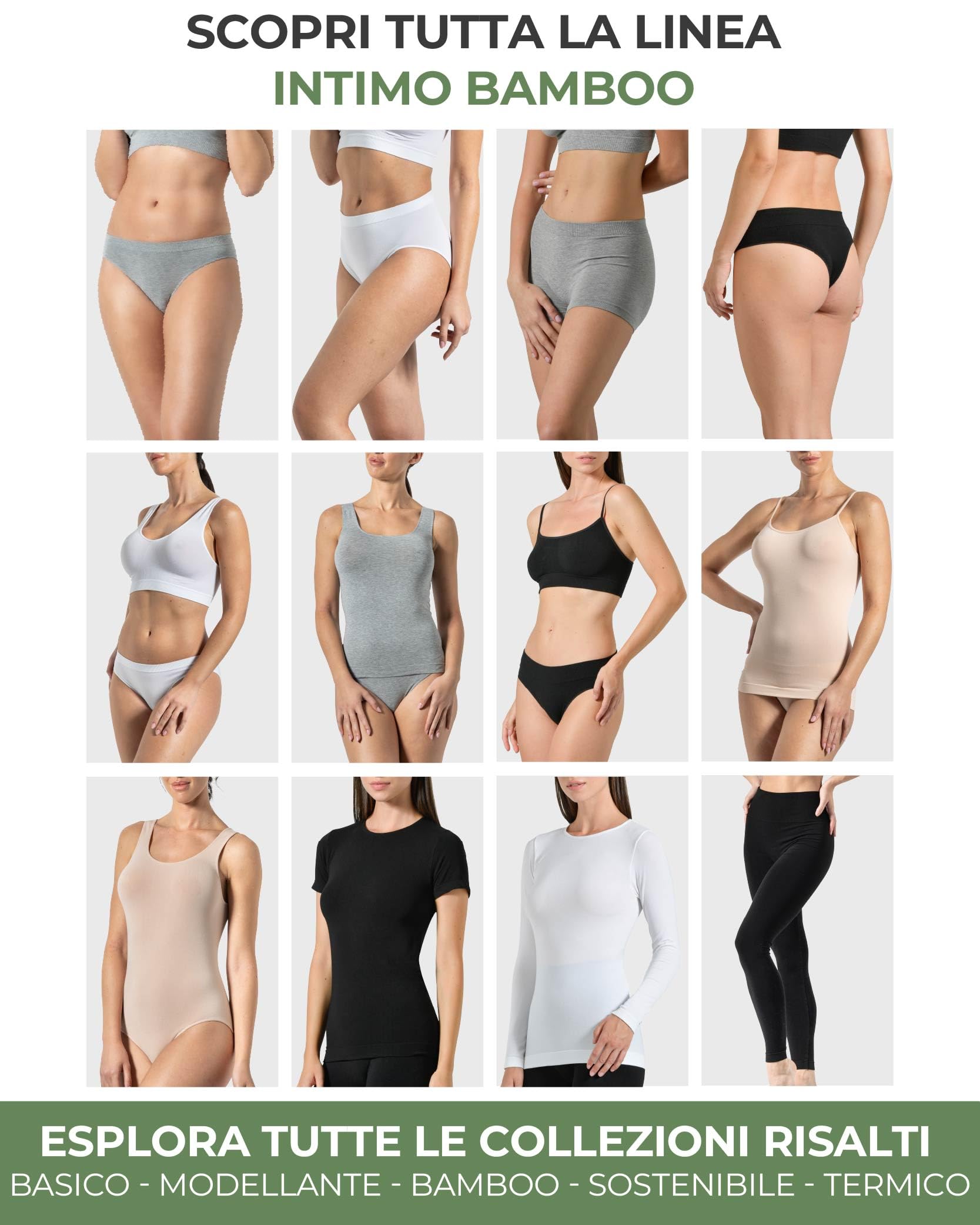 Risalti Camiseta Tirantes Mujer Bambú Hombros Anchos 2pz - Transpirable, Chaleco Interior Sin Costuras - Made in Italy
