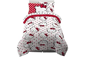 Franco Collectibles Hello Kitty Polka Dot Bedding 5 Piece Super Soft Comforter...
