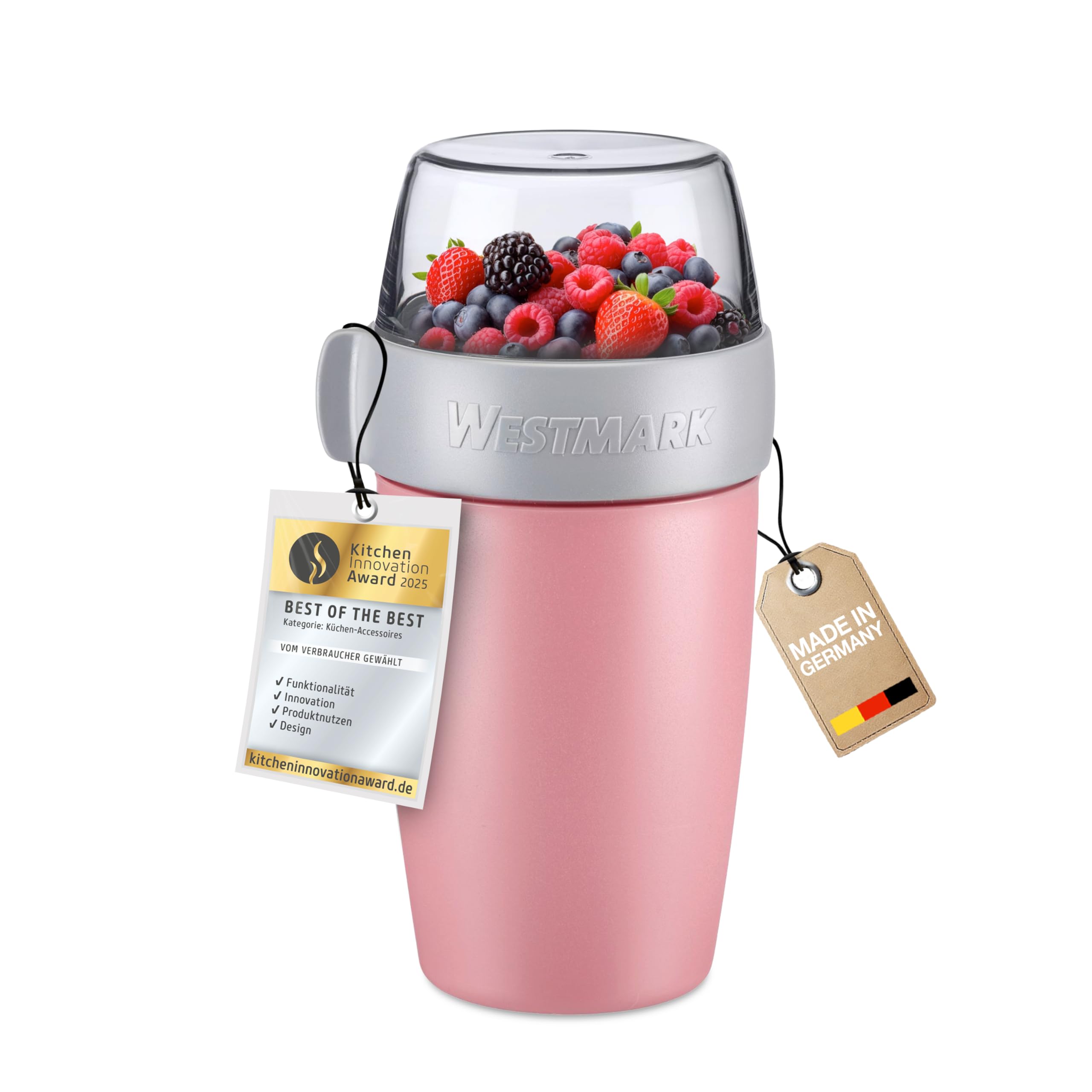 Westmark Muesli Cup – Handy Cup to go, Ideal for cornflakes, Soup, Porridge or Yoghurt, Microwave and Freezer Safe – 700ml, BPA Free