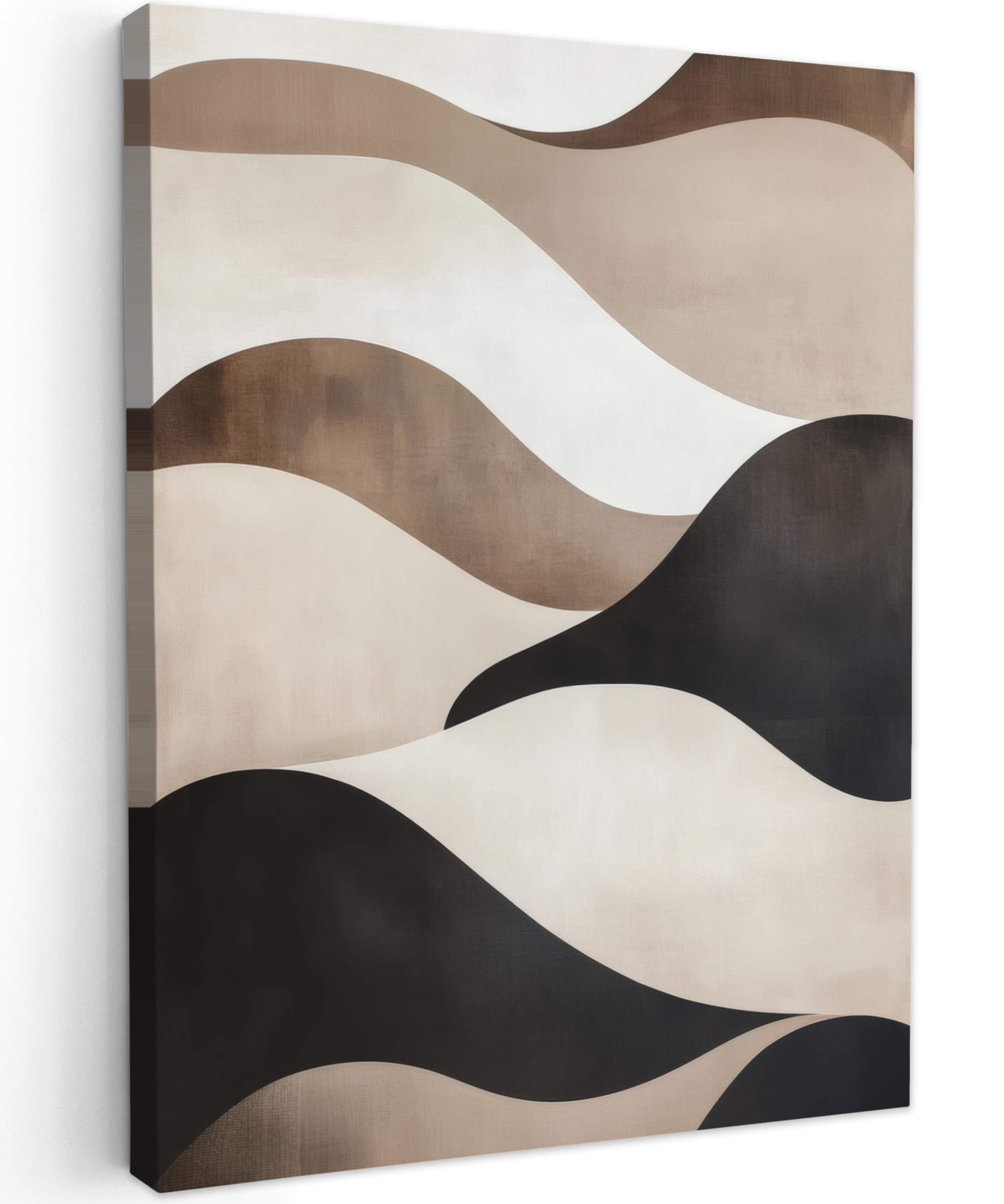 MuchoWow© Canvas Wall Art Work 20"x28" / 50x70 cm Room Decor Painting Wallfillers Picture Decoration Prints Waves - Abstract - Beige