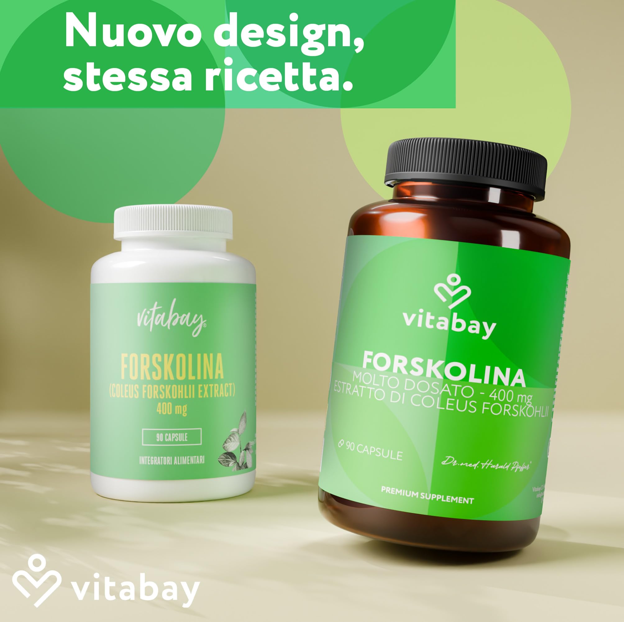 Vitabay Forskolina 400 mg alto dosaggio – 90 capsule vegane – Estratto di Coleus forskohlii, radice dell'ortica indiana – vegano & testato in laboratorio in Germania – scorta 3 mesi