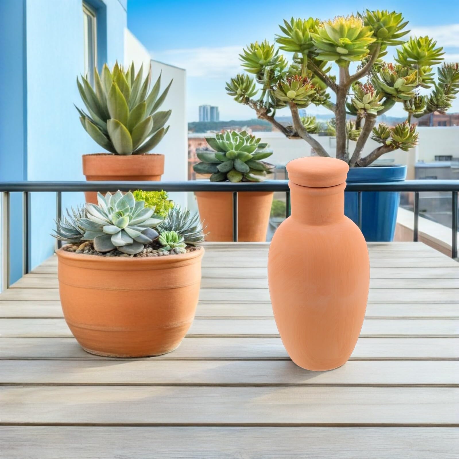ibasenice 4pièces Arrosage Automatique pour Plantes Pot Système Arrosage avec Piquets Terre Cuite Accessoire Irrigation pour Intérieur Et Extérieur