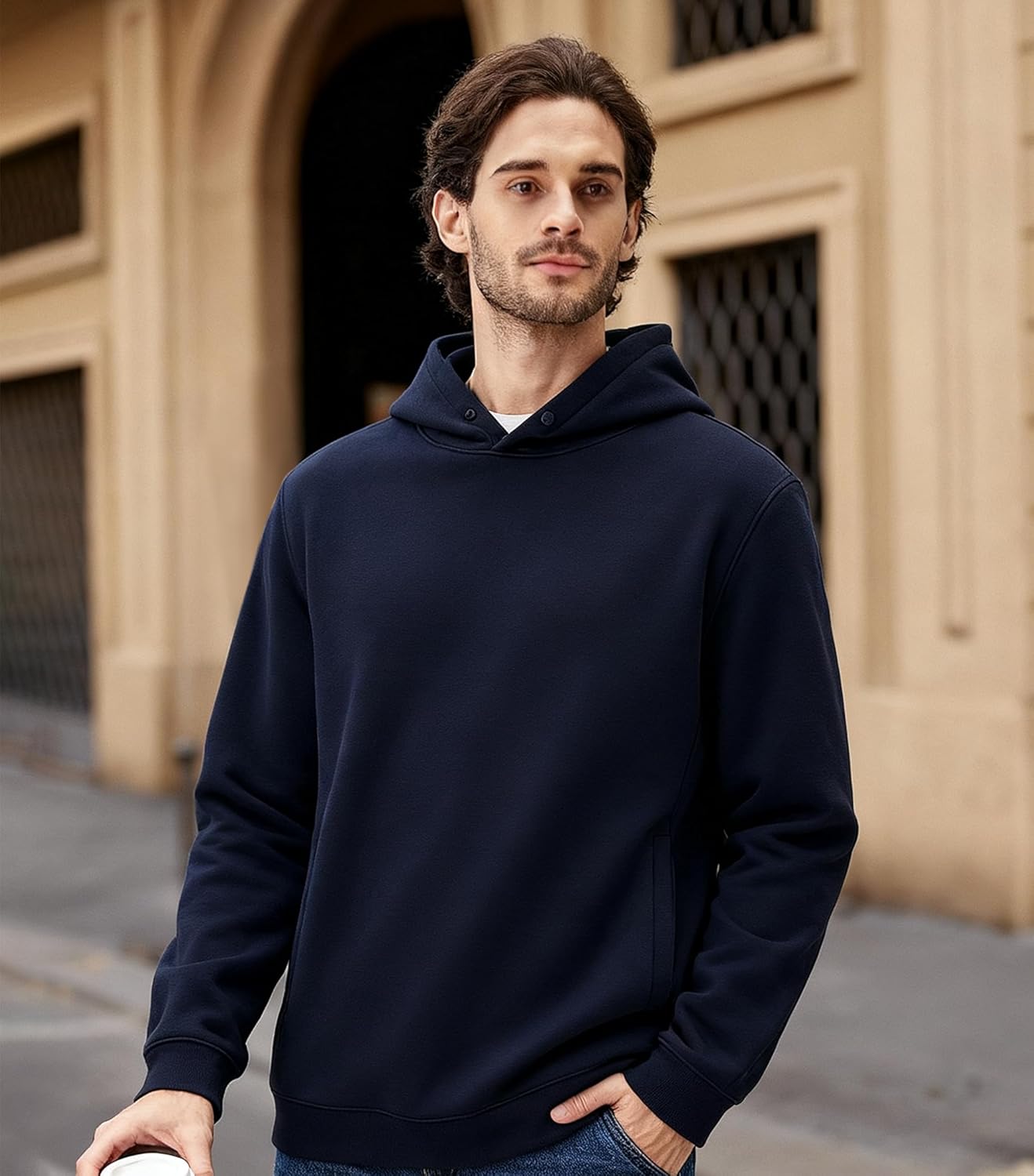 Mens Hoodies Pullover Comfort Colors Sweatshirt Fall Winter Workout Gym Outdoor Fashion Hoodie - Image 4