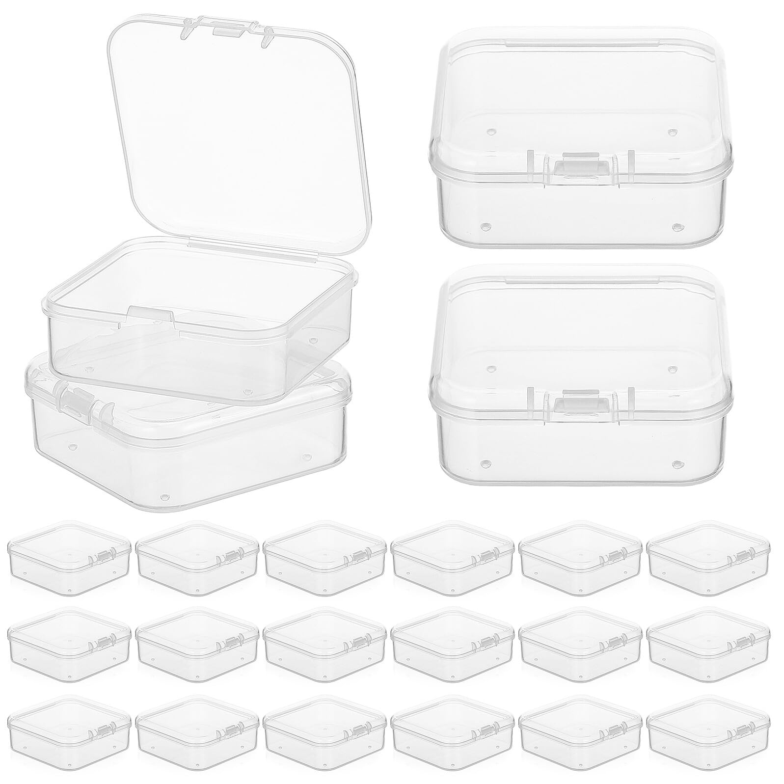 UKCOCO 2 Set Trasparenti Portaoggetti con Scomparti Fissi Organizer Plastica per Perline Gioielli e Accessori Contenitori Compatti per Scrivania e Laboratorio