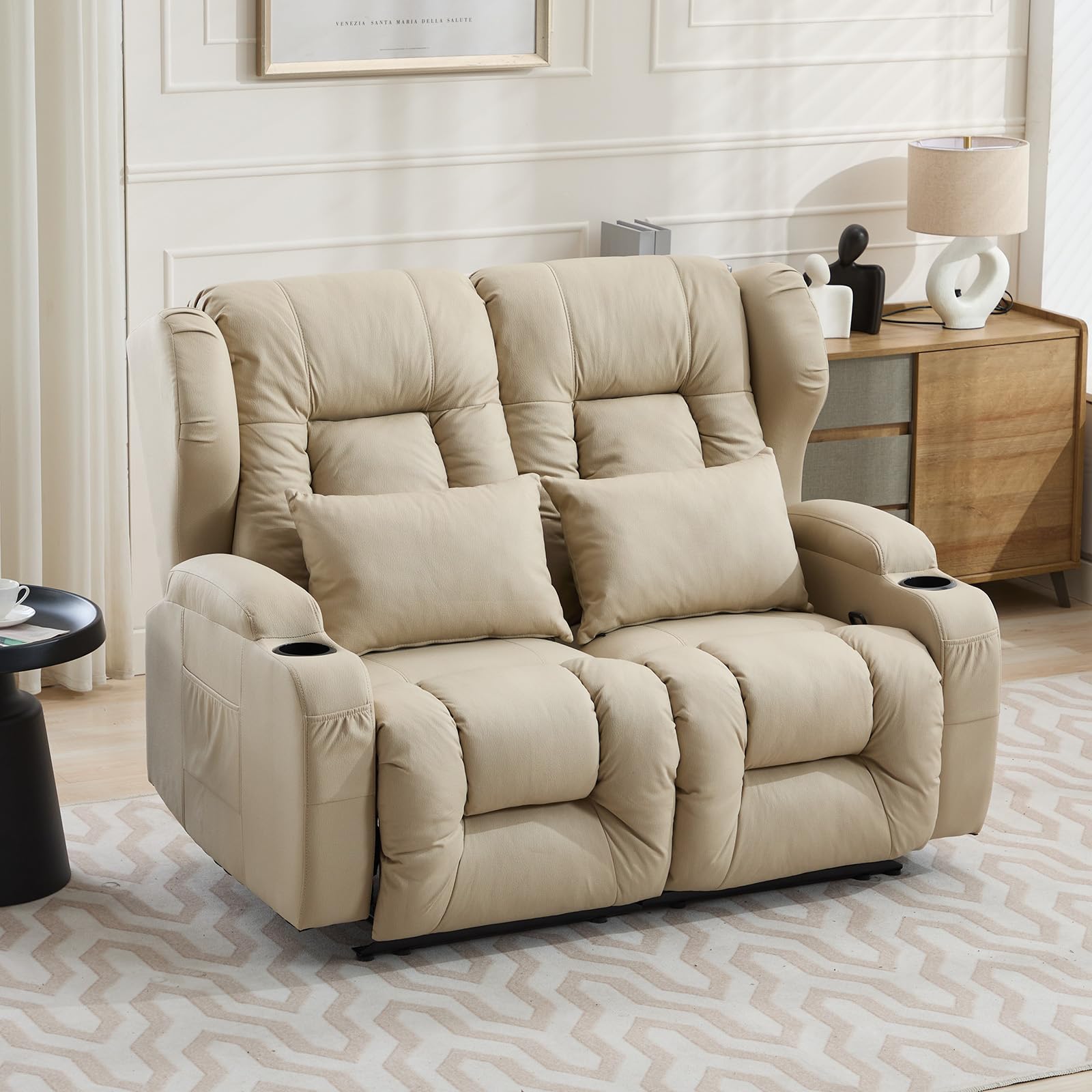 SAMERY 54.3" RV Loveseat Recliner Sofa, Wall Hugger Reclining Loveseat