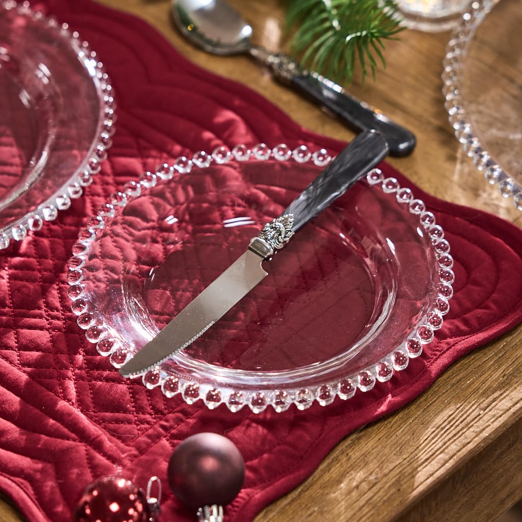 Set Of 2 Bella Perle Beaded Medium & Large Glass Tableware Serving Platter~5056705310567 01c Mp - View #11