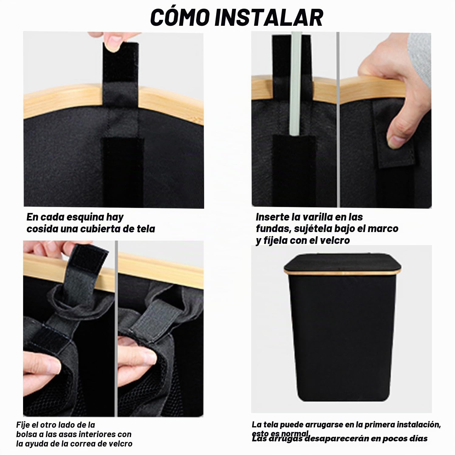Cesto para la Colada con Tapa 160L,Cesto de Ropa Sucia con 3 Compartimentos,Cesta de Ropa Sucia Plegable y Bolsa Extraíble para Dormitorio,Baño,Lavadero
