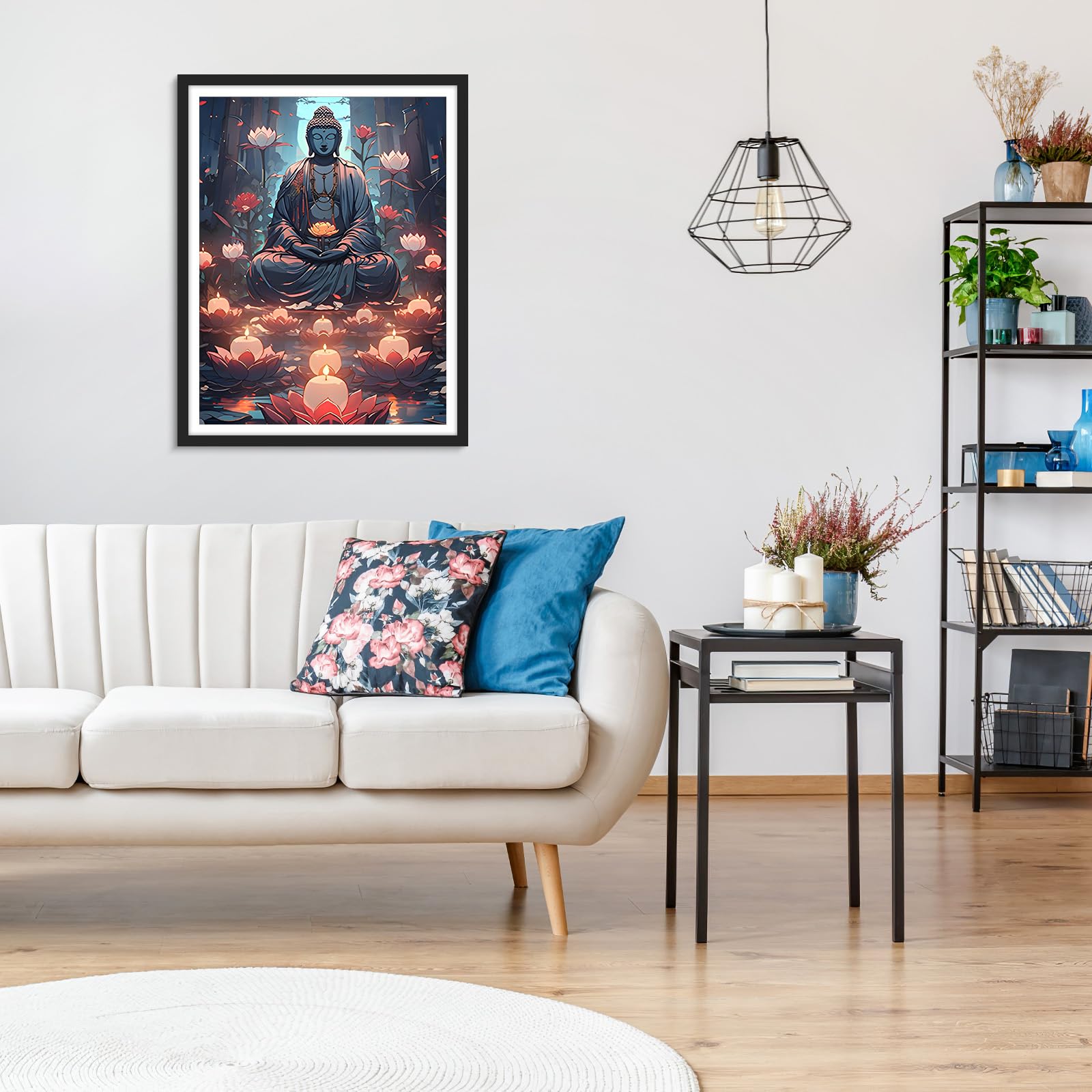 MOGTAA Buddha Diamond Art Painting Kits for Adults Flowers DIY 5D Diamond Painting Kits for Beginners Full Drill Diamond Dots Crystal Craft Kits for Home Decor Gifts 30x40 cm - Image 3