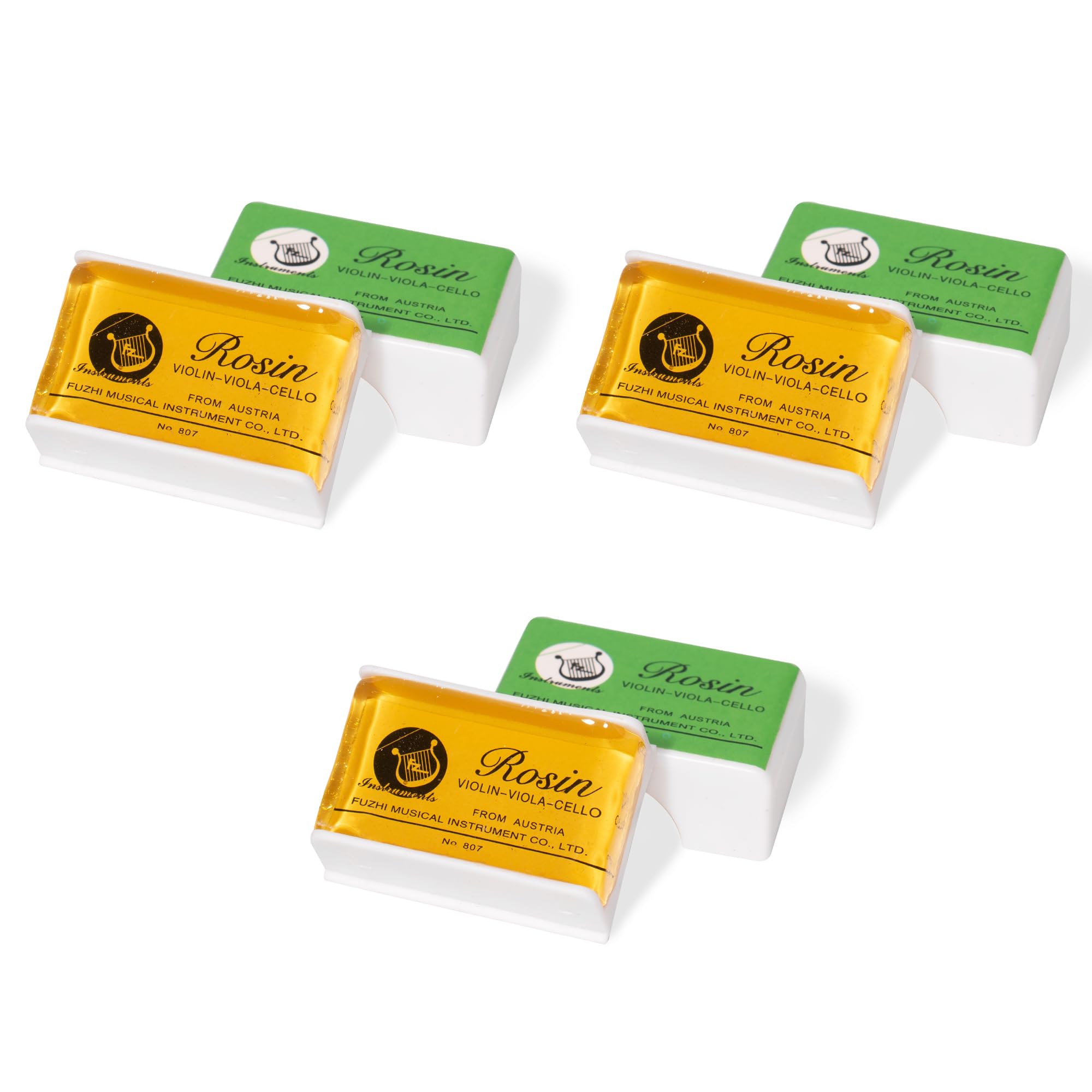Colofonia Naturale per Violino, Viola e Violoncello – Colofonia naturale chiara per Archi poco polverosa – Colore Giallo – Confezione da 3 Pezzi (KIT - 3 Pezzi)