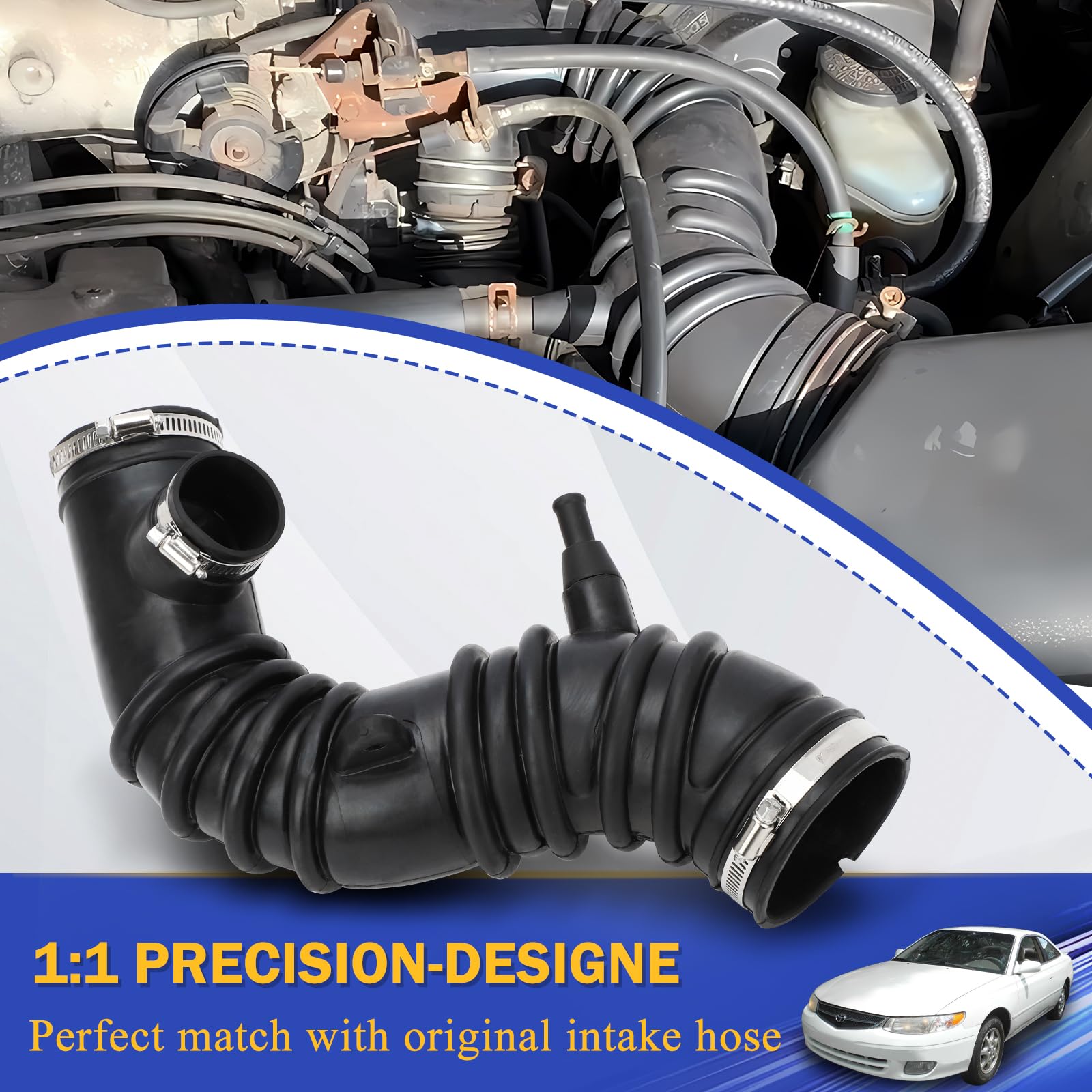 Anxingo Engine Air Intake Hose With Clamps - Replacement For 2002-2006 Toyota Camry (17881AB010)