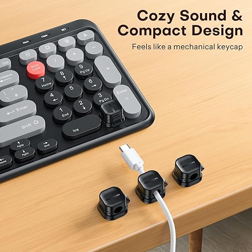 Miniatura 9 de 6Pack Cord Organizer, [1s Lock Dual Spring] Adhesive Cable Clips - OMOTON Cable Holder Wire Clips, Under Desk Cable Management, Phone Charger Cord