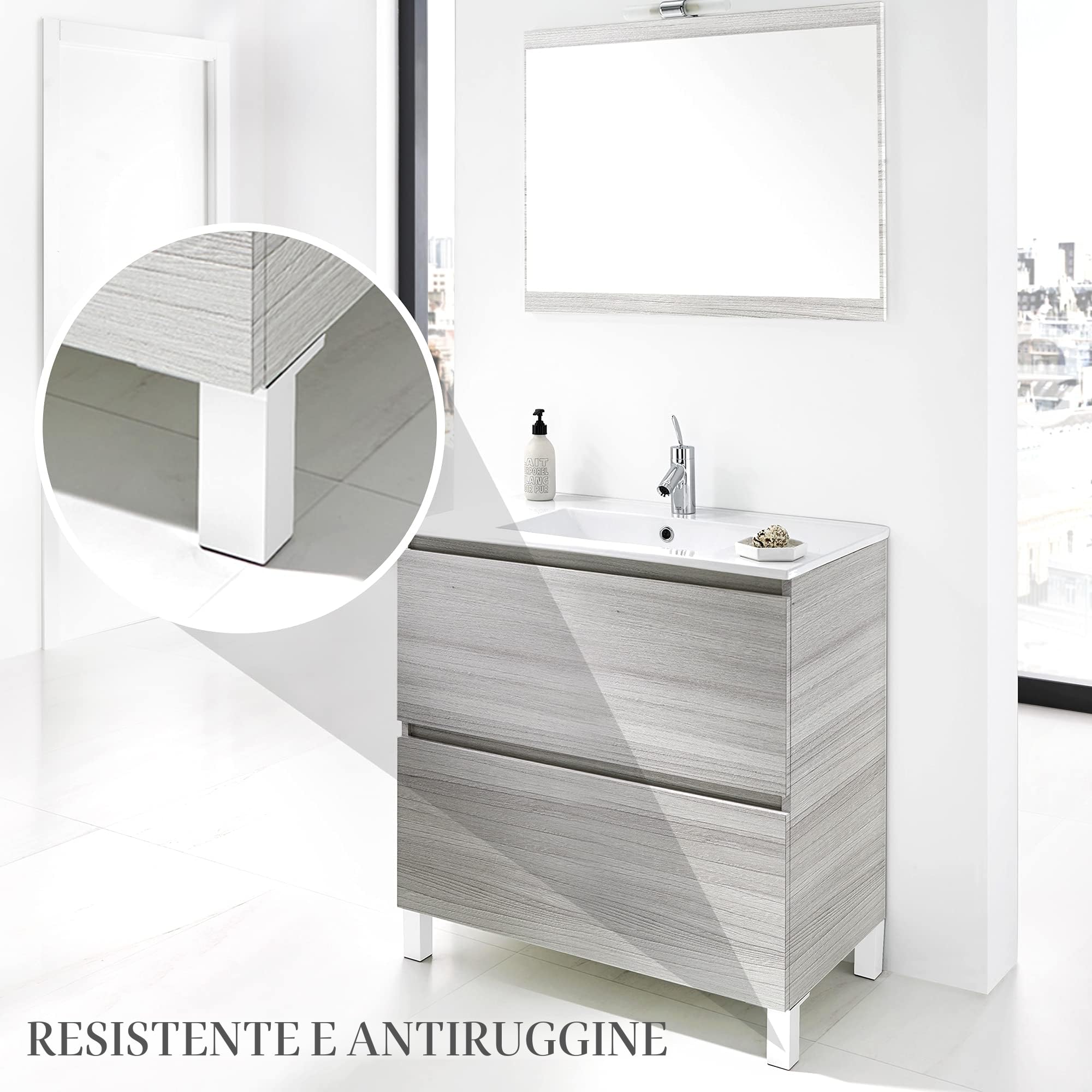 ✮ Gambe per Mobili Bianche ✮ Set di 4 Gambe, Viti Incluse – Colore Bianco - 10 cm - Piedini DIY in Resina ABS per Tavolini, Mobili, Armadi, Scaffali,... (Set di 4)