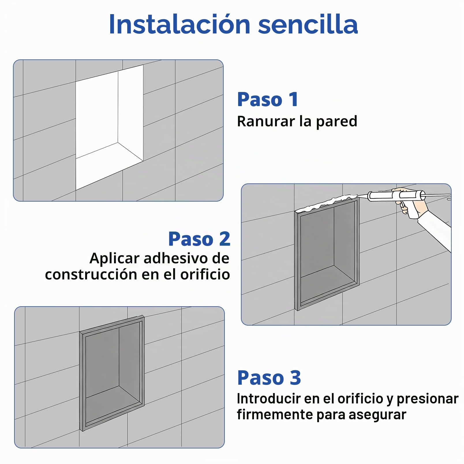 Portarrollos de Papel Higiénico Empotrado 3 en 1 | Nicho de Acero Inoxidable con Porta Pañuelos, Papelera y Armario para Escobillas de Baño para Baños y Aseos