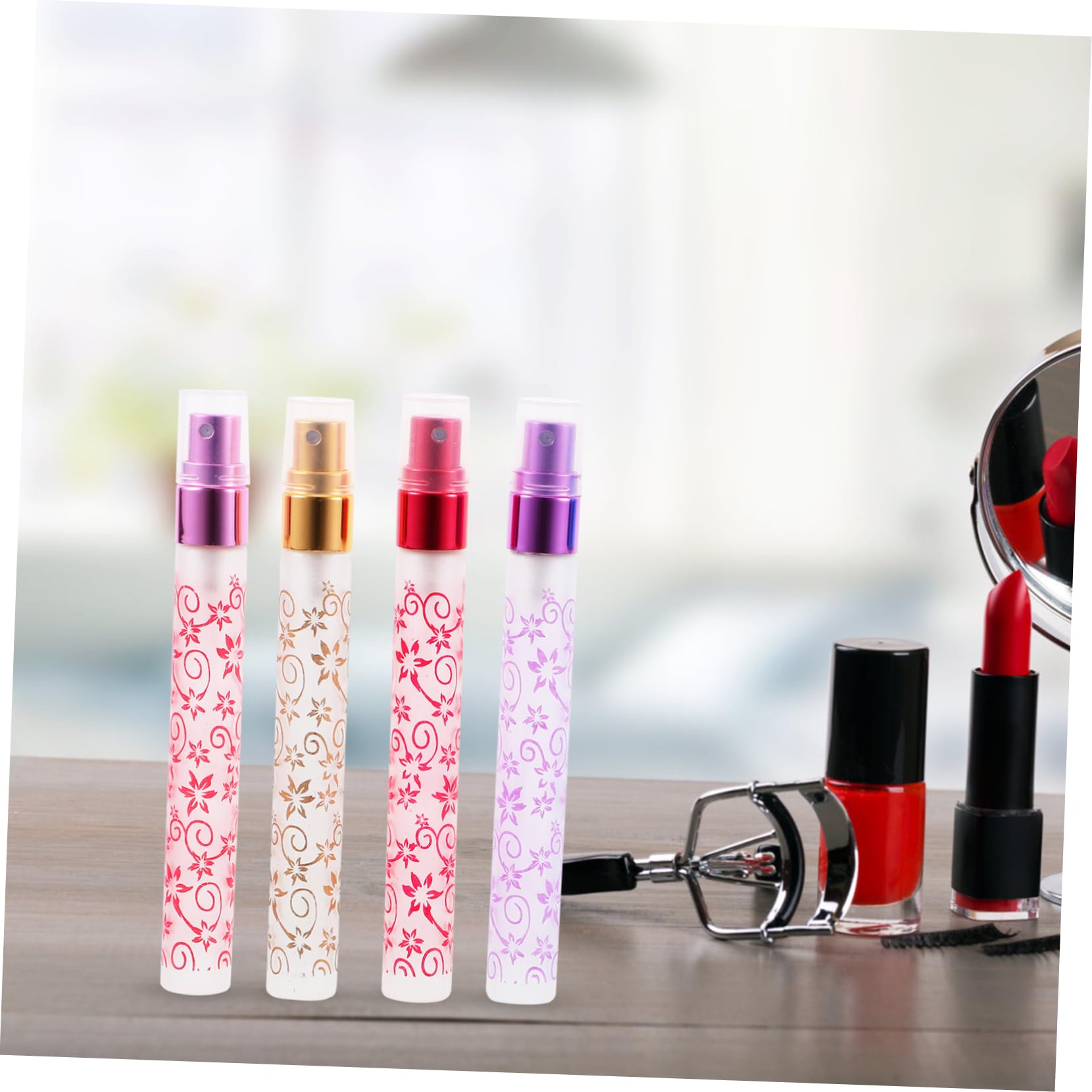 BESTYASH 5 Sätze Drücken Sie Die Parfümflasche Tropfenflasche Kosmetische Spenderflasche Sprühflaschen Mini Nachfüllbares Parfümzerstäuber Wiederbefüllbare Parfümflakons Glas 6 Stück * 5