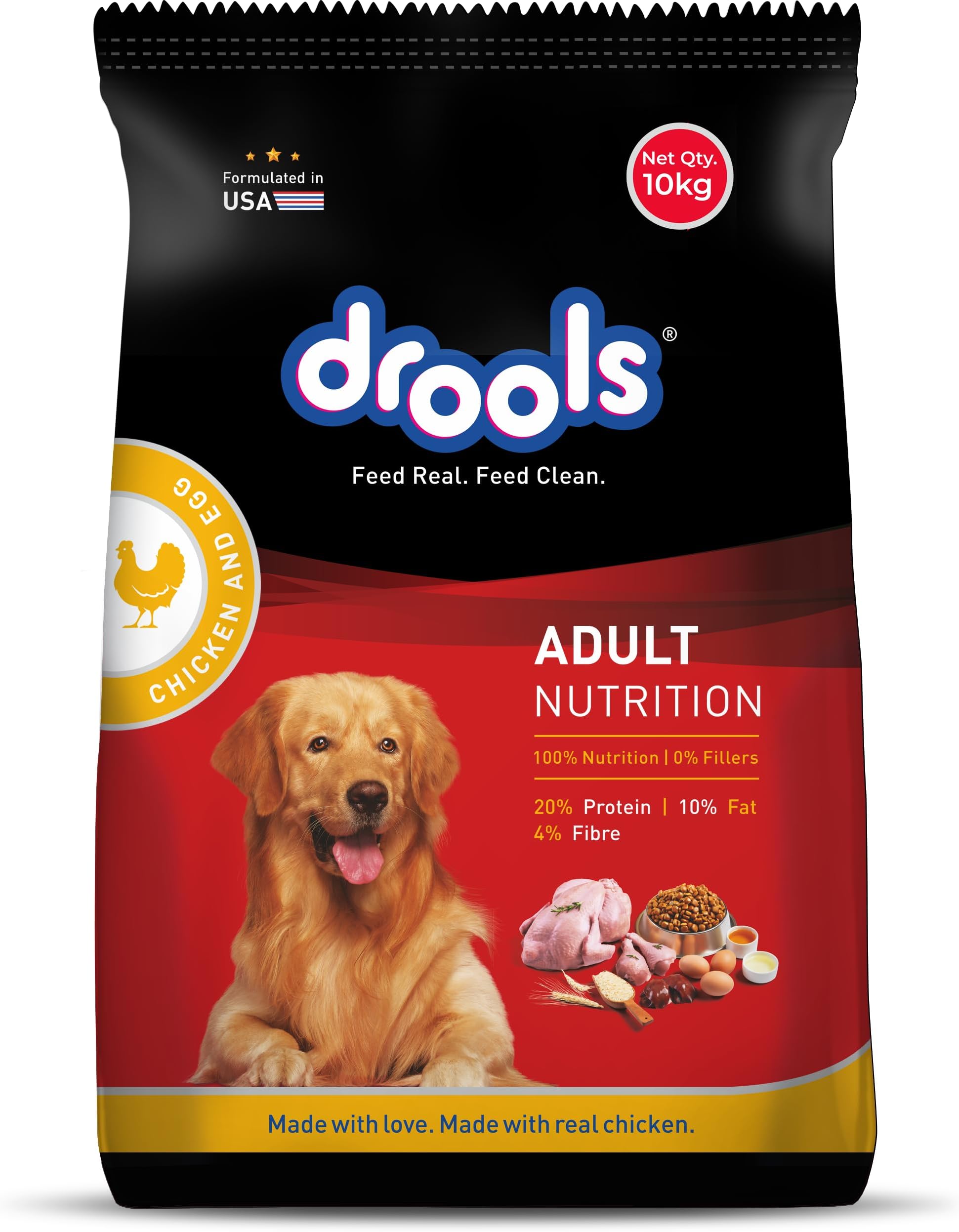 Chicken & Egg Dry Adult Dog Food, 10 Kg,Pack of 1