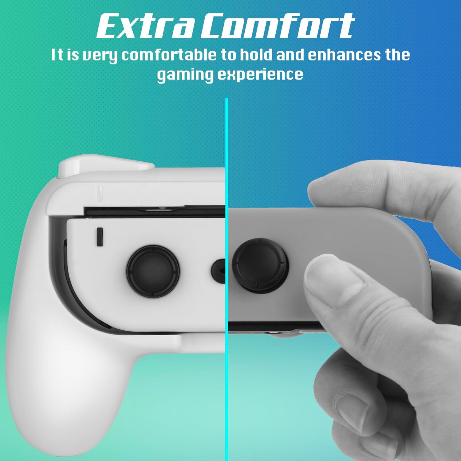 JoyHood Hand Grips for Switch/Switch OLED, Ergonomic Hand Grip Controller Handle Compatible with Joy Con and Switch OLED Model 2021 (4 Pack) - Image 5