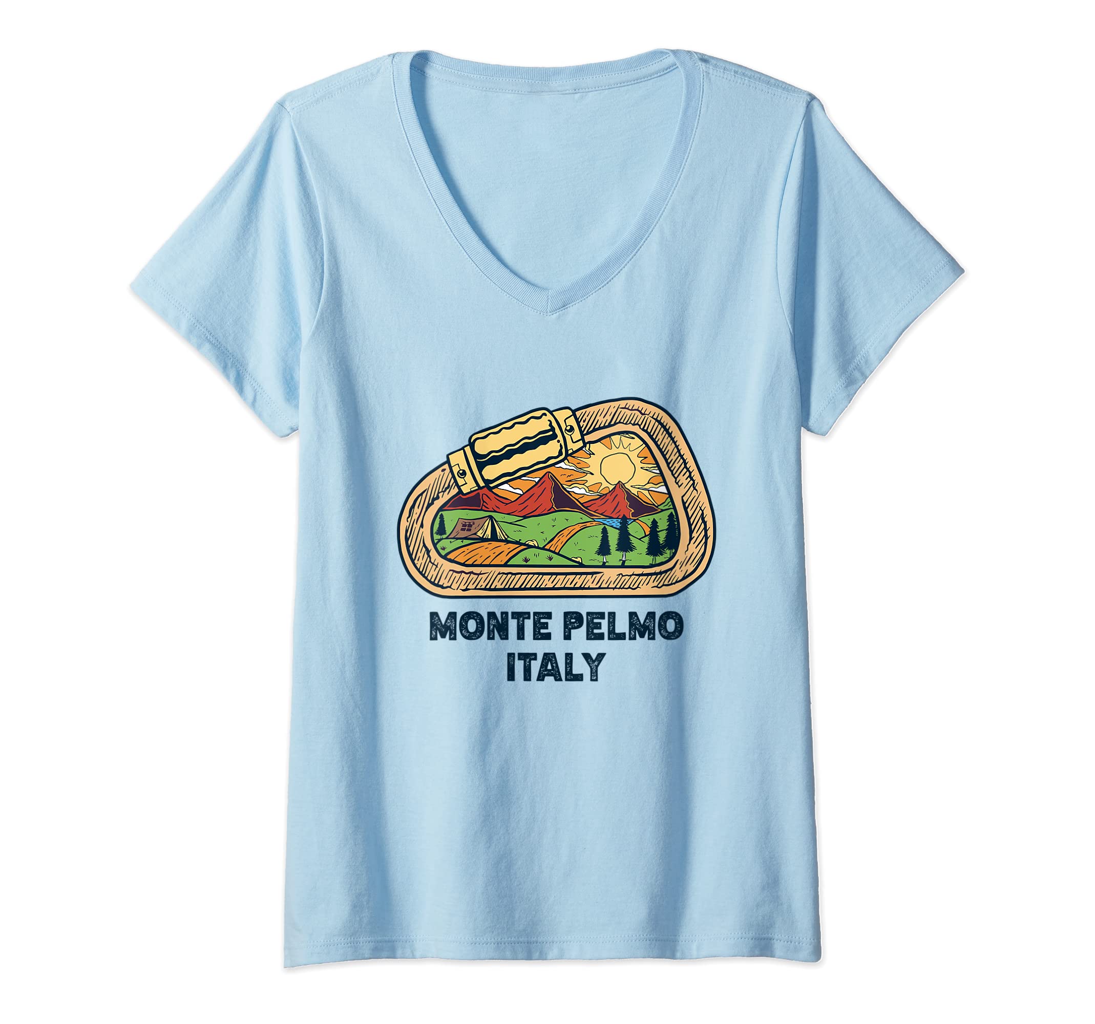 Womens Monte Pelmo Italy mountaineer climbing hiking expedition V-Neck T-Shirt