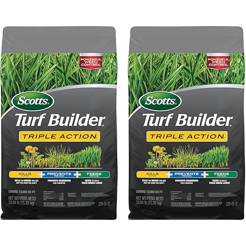 Scotts Turf Builder Triple Action1 - Weed Killer, Crabgrass Preventer, Lawn Fertilizer, 12,000 sq. ft. (2-Pack)