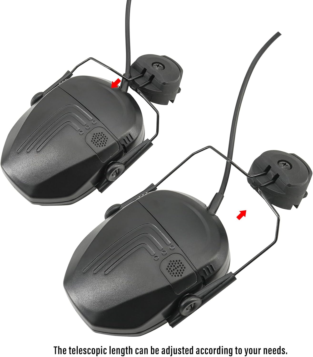Tactical Noise-Reduction Headset for ARC Rail Helmets, Hearing Protection Ear Muffs for Shooting, Hunting,Airsoft