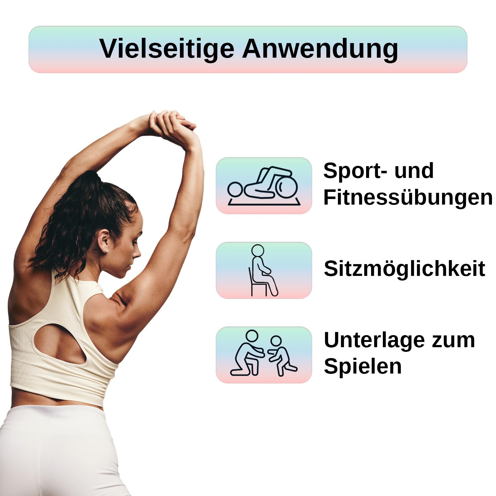 ALPIDEX Klappbare Turnmatte 180 x 60 x 3,2 cm Weichbodenmatte Gymnastikmatte Sportmatte