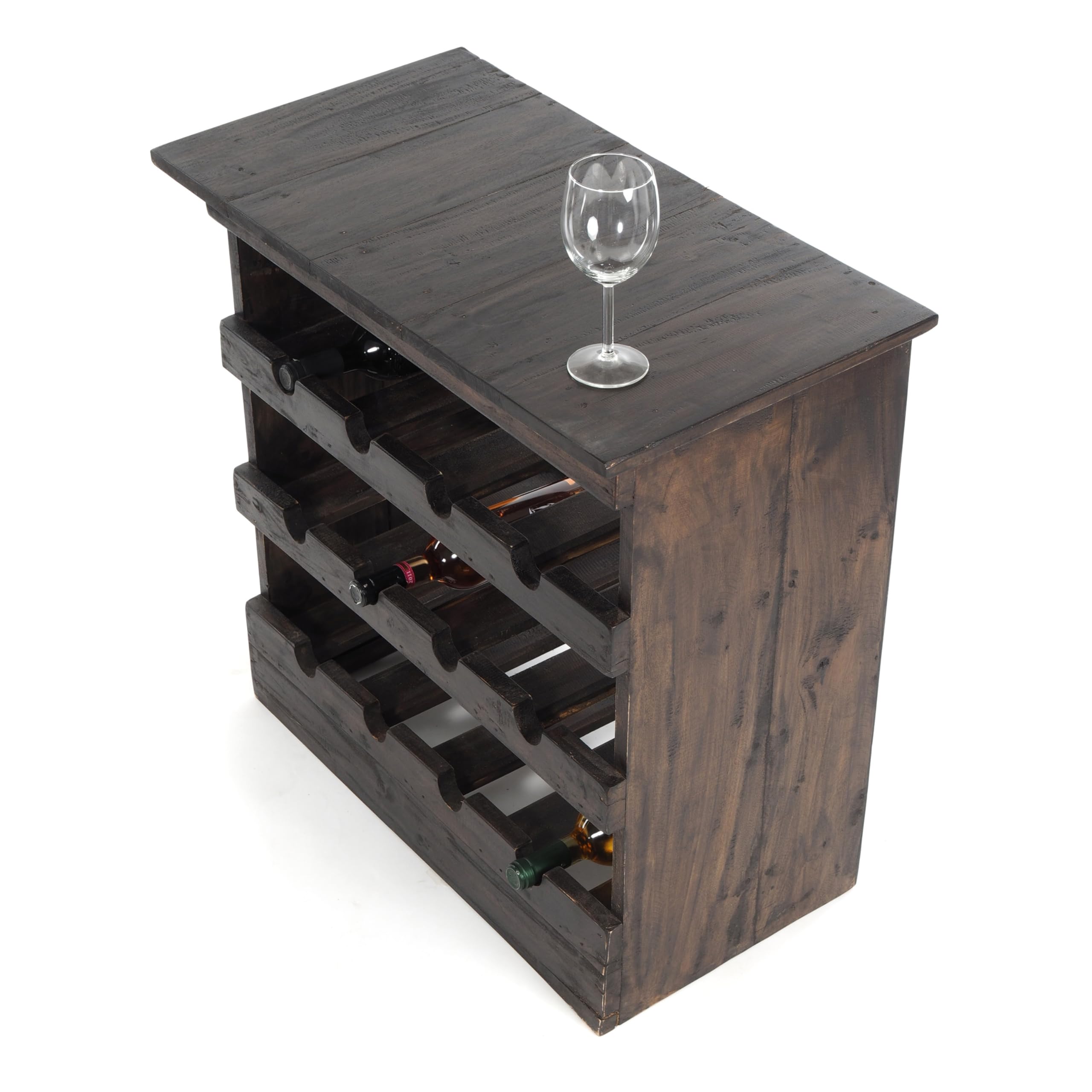 Portabottiglie in legno di pino massiccio nero per 42