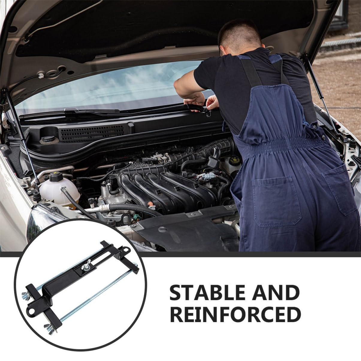 SOLUSTRE 2 pièces Support de Batterie Réglable pour Voiture Support de Fixation de Batterie Électrique Durable et Sûr