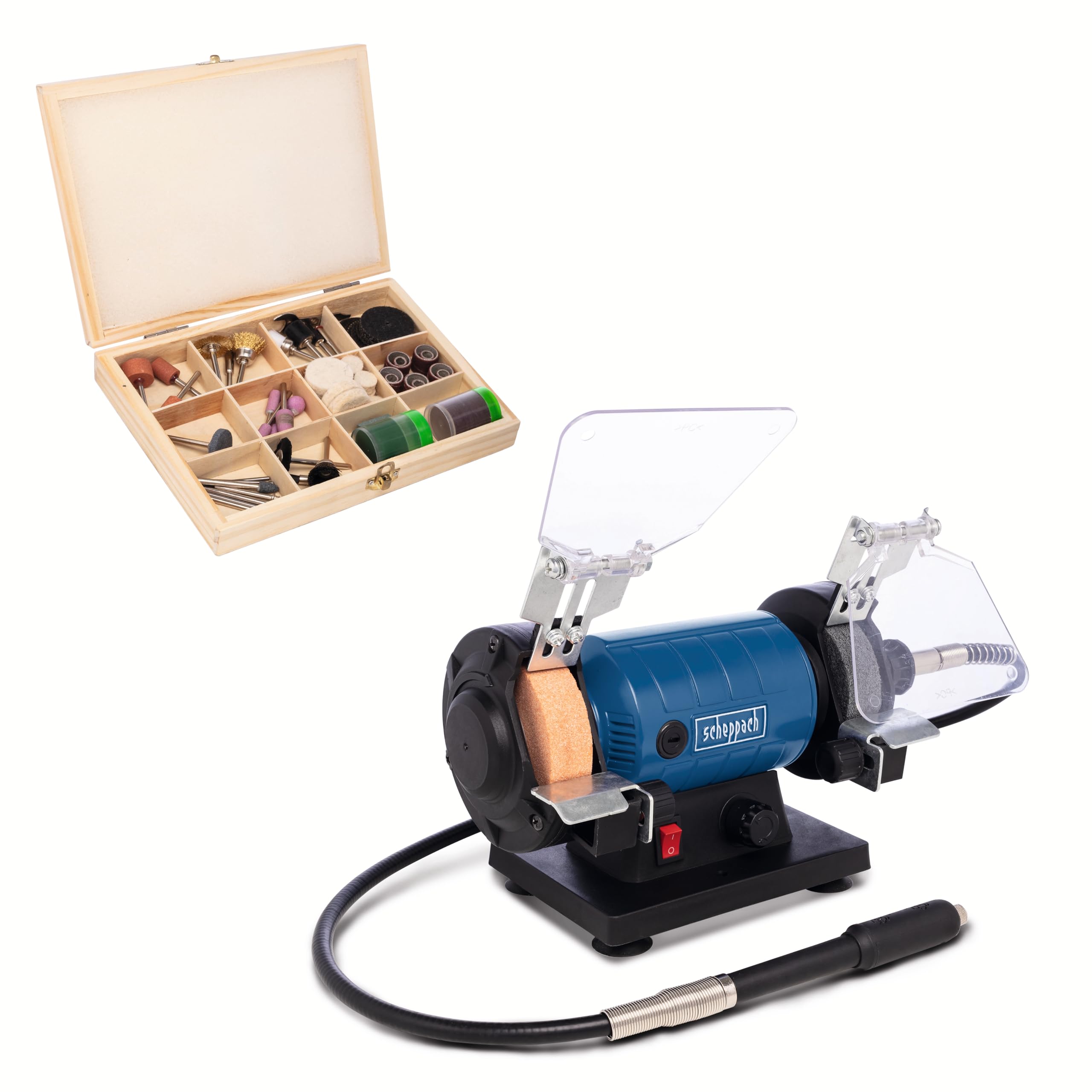Touret à meuler Scheppach HG35 pour restaurer vos outils et graver vos objets