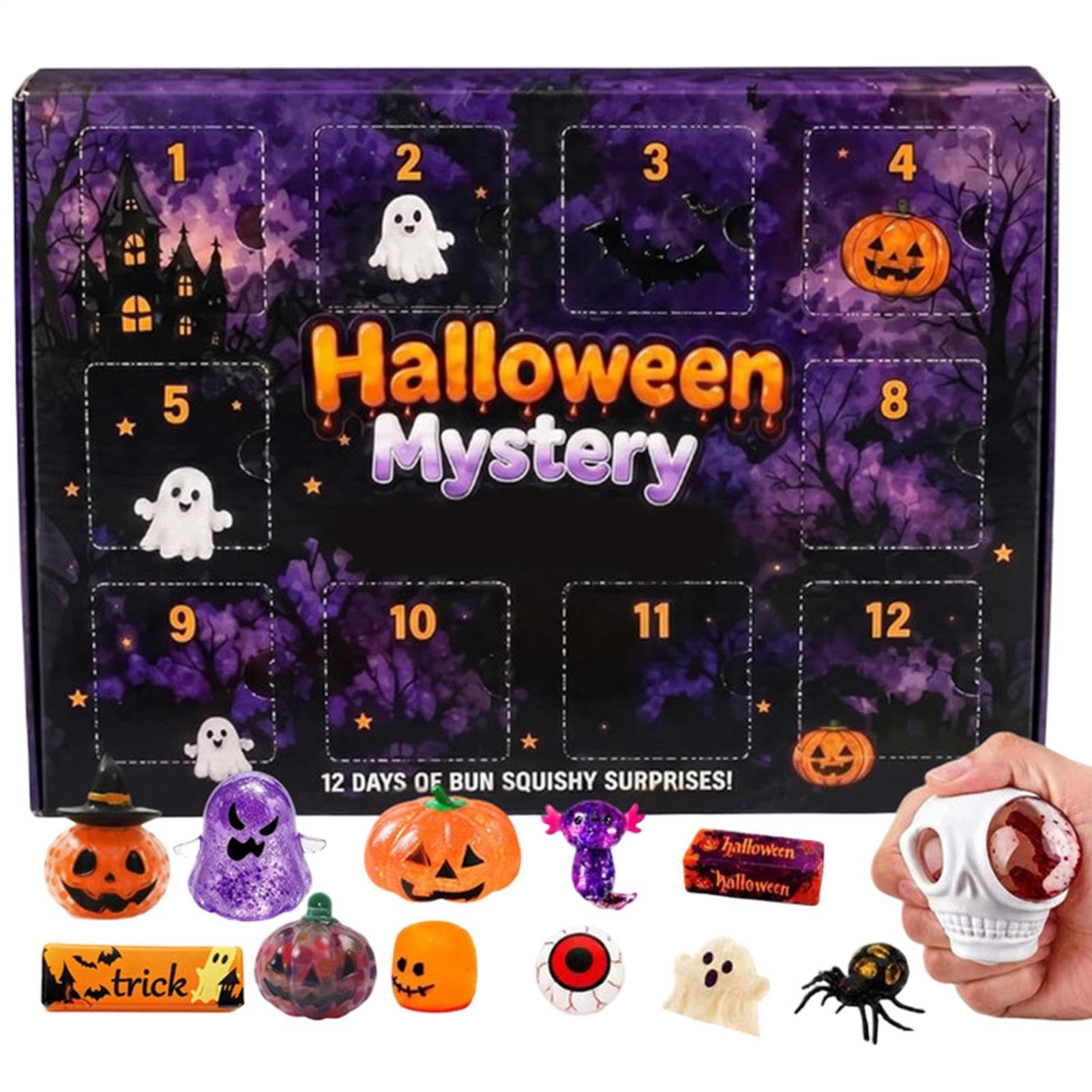 Calendario Conto Alla Rovescia Halloween Fidget Schiacciabile 12 Giorni Di | Calendario Horror Di Halloween Per Bambini Famiglia Ragazze Casa Scuola Uffici Dormitorio Festa A