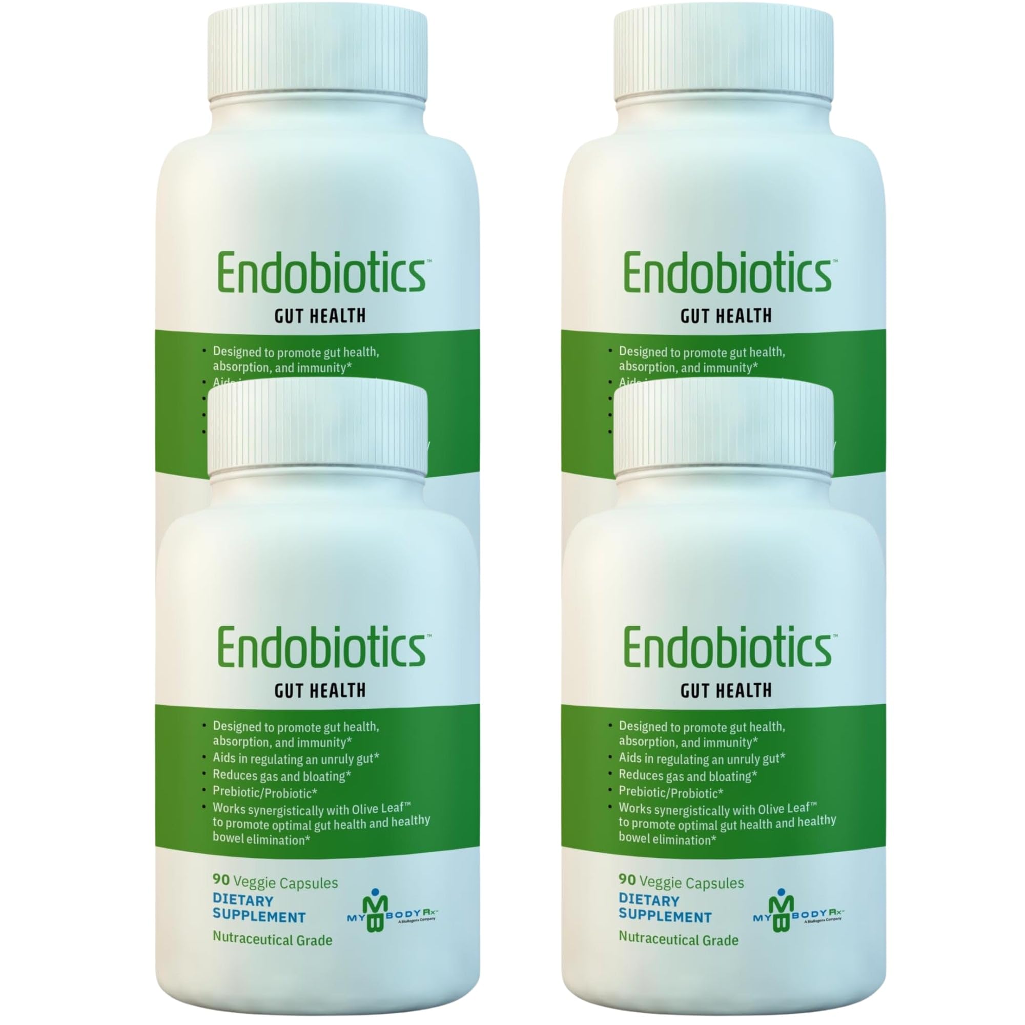 Endobiotics Gut Support Supplement - Rich Blend of Eight Beneficial Bacteria for Optimal Digestive Health-90 Capsules 4pk