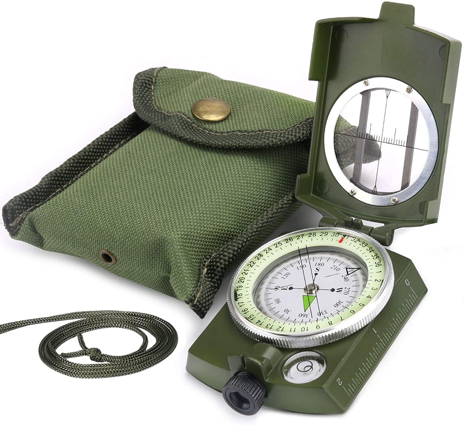 Multifunctional Compass, Waterproof Military Grade Tactical Navigation Compasses Survival Emergency Luminous Sighting Compass for Hiking Camping Hunting Boy Scout-image-6