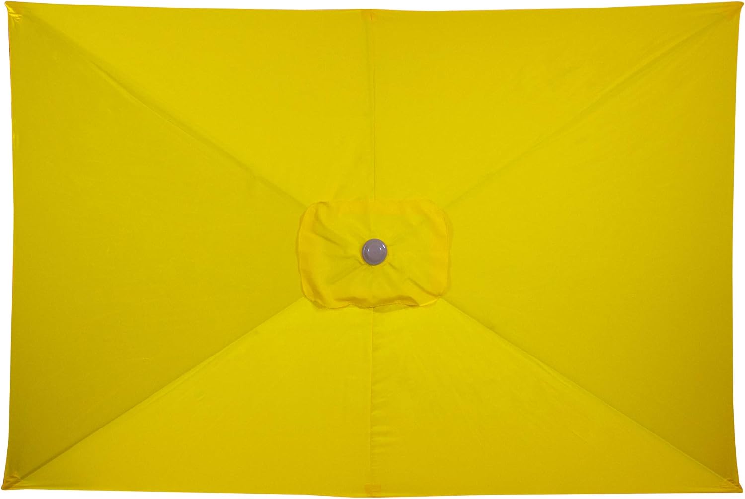 Northlight 10ft x 6.5ft Outdoor Patio Market Umbrella with Hand Crank, Yellow