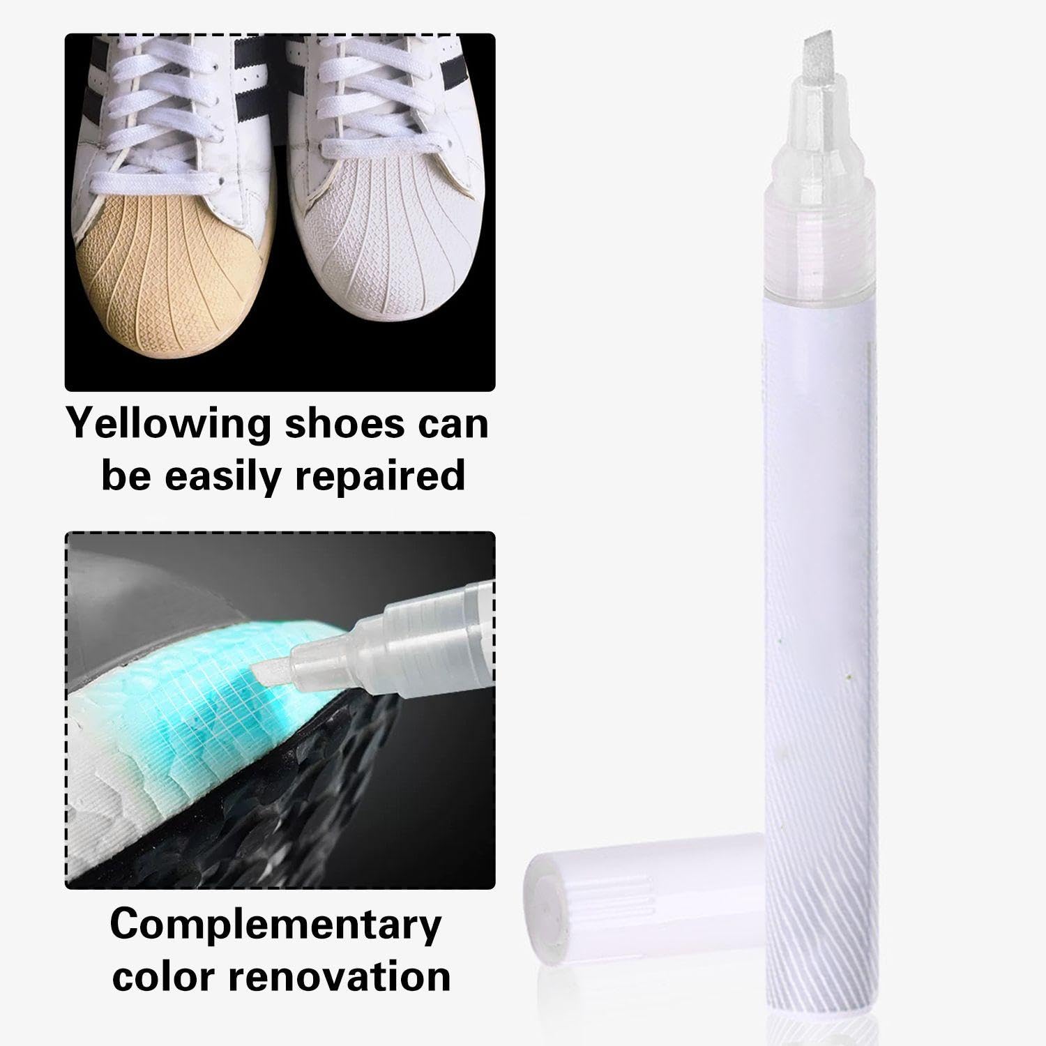 3 Pièces Stylo De Réparation De Chaussures, Stylo De Blanchiment De Chaussures, Stylo De Nettoyage De Chaussures Blanc, Accessoires De Chaussures, Outil De Réparation De Chaussures (Blanc)
