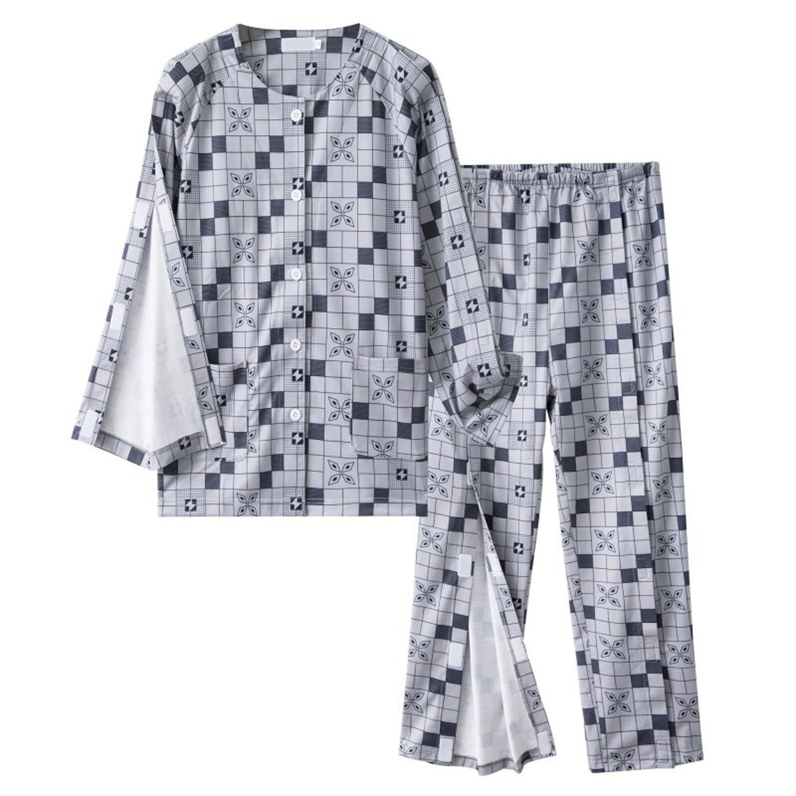 Bedridden Paciente Ropa de enfermería para hombre, fácil de usar y sacar de la ropa de paciente Ropa de hogar para ancianos Ropa de paciente postrada en cama transpirable