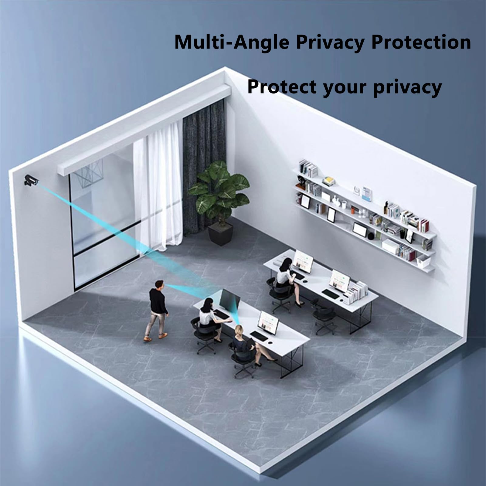 Filtro privacy monitor del computer, protezione dello schermo desktop rimovibile, appeso protezione dello schermo acrilico, blocco luce blu, adatto per 24 pollici,