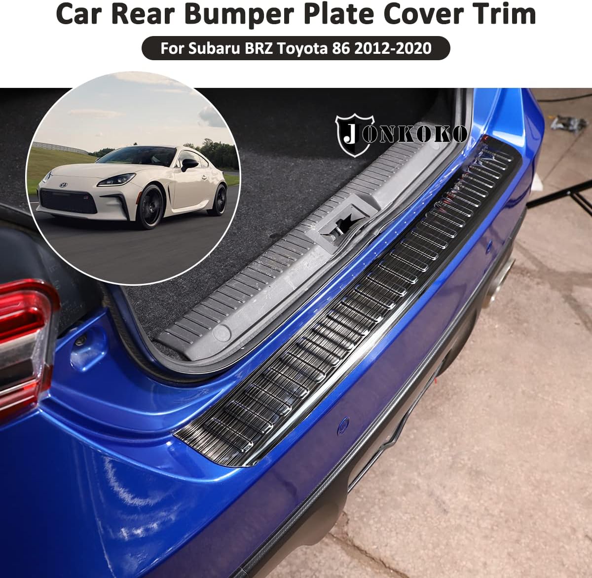 Stainless Steel Rear Trunk Bumper Skid Protector Guard Plate for Subaru BRZ Toyota 86 2012-2020 Car Rear Bumper Plate Cover Trim Stickers (Outside)