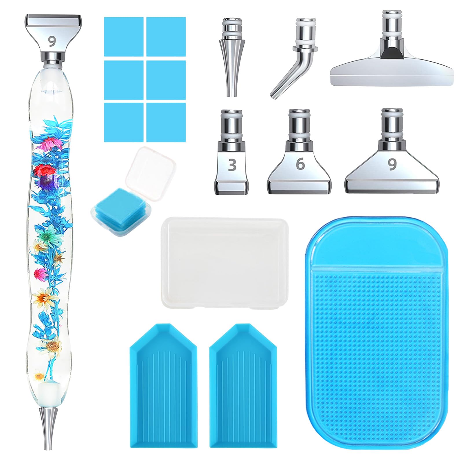 Électrique Stylo Diamond Painting,pinceaux Diamantés Avec Pompe à Vide, Accessoires Et Outils De Fabrication Artisanale De Peinture Diamant 5D,avec 3 Pointes De Forage Métalliques De Rechange,Rose
