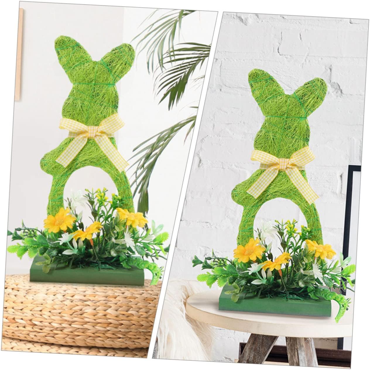 3Pcs Easter Bunny Wooden Tabletop Decor Spring Home Decoration Cute Bunny Figurines for Easter Parties Farmhouse Style Craftsmanship for Festive Atmosphere