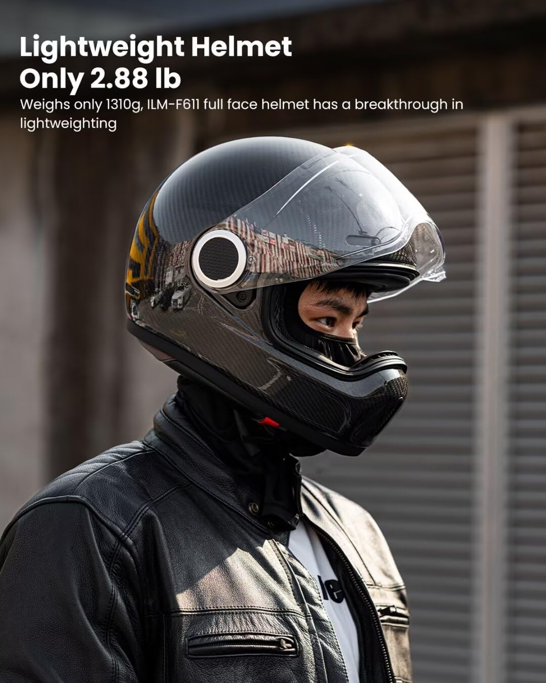 ILM Carbon Fiber Lightweight Motorcycle Helmets Full Face Retro Helmet for Men Women Cascos para Motos DOT Model F611 (CarbonFiber3K,XL)